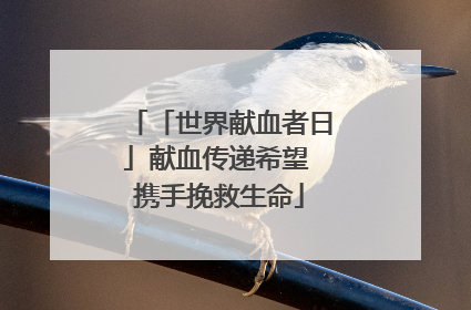 「世界献血者日」献血传递希望 携手挽救生命