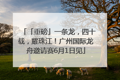 「重磅」一条龙，四十载，耀珠江！广州国际龙舟邀请赛6月1日见