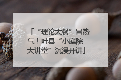 “理论大餐”冒热气！叶县“小庭院 大讲堂”沉浸开讲