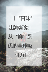“甘味”出海新象：从“鲜”到优的全球吸引力