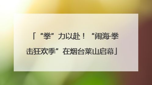 “拳”力以赴！“闹海·拳击狂欢季”在烟台莱山启幕
