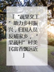 “蔬果义工”助力乡村振兴，归国人员反哺家乡，“果蔬村”村美民富香飘远近