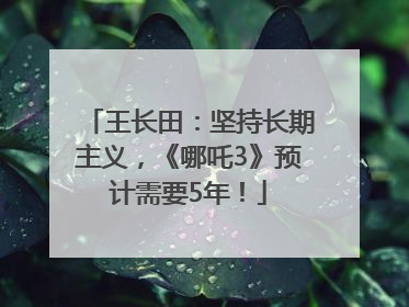 王长田：坚持长期主义，《哪吒3》预计需要5年！