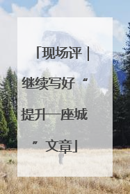 现场评｜继续写好“提升一座城”文章