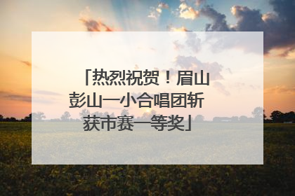 热烈祝贺！眉山彭山一小合唱团斩获市赛一等奖