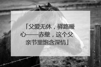 父爱无休，驿路暖心——赤壁，这个父亲节里饱含深情