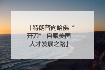 特朗普向哈佛“开刀” 自毁美国人才发展之路