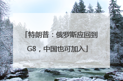 特朗普：俄罗斯应回到G8，中国也可加入