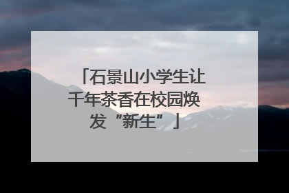 石景山小学生让千年茶香在校园焕发“新生”