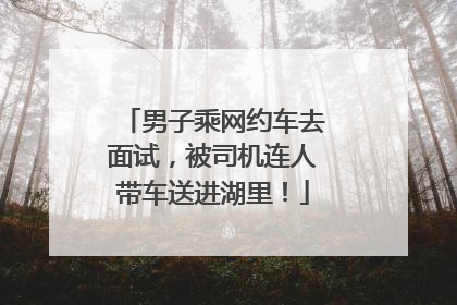 男子乘网约车去面试，被司机连人带车送进湖里！