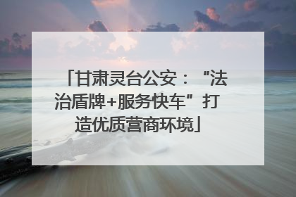 甘肃灵台公安：“法治盾牌+服务快车”打造优质营商环境
