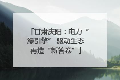 甘肃庆阳：电力“绿引擎” 驱动生态再造“新答卷”