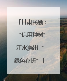 甘肃民勤：“信用种树” 汗水浇出“绿色存折”