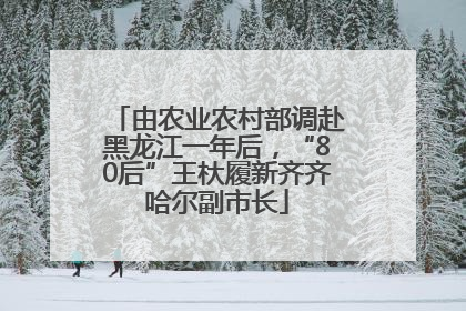 由农业农村部调赴黑龙江一年后，“80后”王杕履新齐齐哈尔副市长