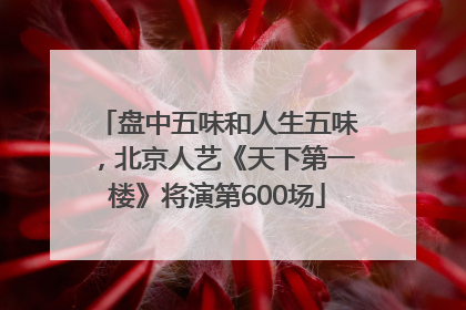 盘中五味和人生五味，北京人艺《天下第一楼》将演第600场