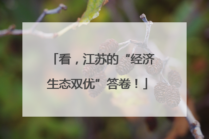 看，江苏的“经济生态双优”答卷！