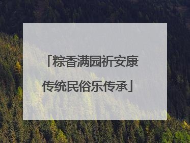 粽香满园祈安康 传统民俗乐传承