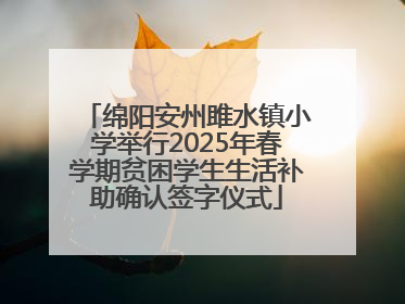 绵阳安州雎水镇小学举行2025年春学期贫困学生生活补助确认签字仪式