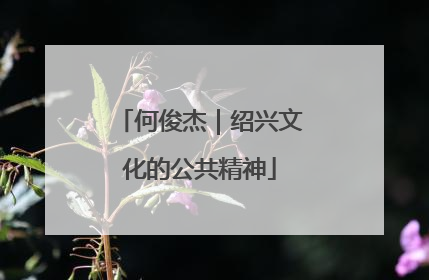 何俊杰｜绍兴文化的公共精神