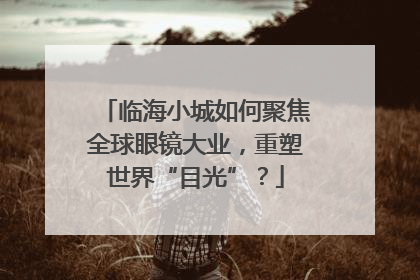 临海小城如何聚焦全球眼镜大业，重塑世界“目光”？