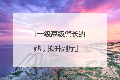 一级高级警长的她，拟升副厅