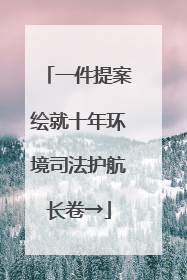 一件提案绘就十年环境司法护航长卷→