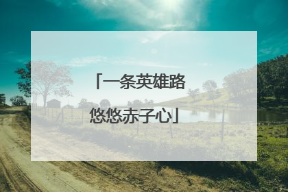 一条英雄路 悠悠赤子心