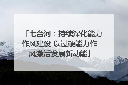 七台河：持续深化能力作风建设 以过硬能力作风激活发展新动能