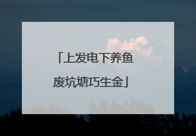 上发电下养鱼 废坑塘巧生金