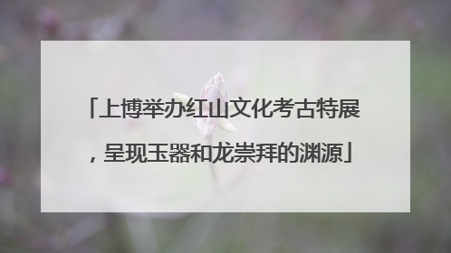 上博举办红山文化考古特展，呈现玉器和龙崇拜的渊源