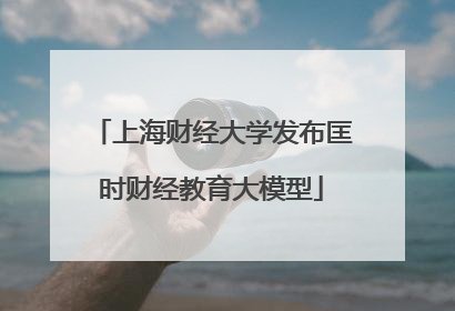 上海财经大学发布匡时财经教育大模型