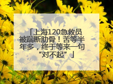 上海120急救员被踹断肋骨！苦等半年多，终于等来一句“对不起”