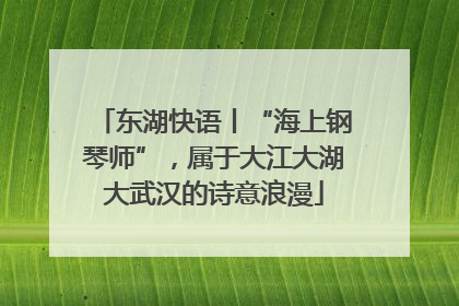 东湖快语丨“海上钢琴师”，属于大江大湖大武汉的诗意浪漫
