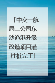 中交一航局二公司东沙渔港升级改造项目灌柱桩完工