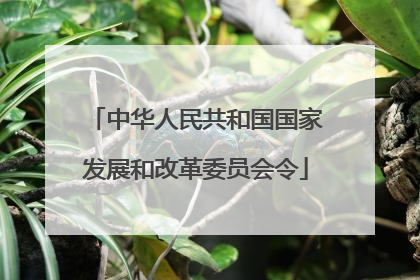 中华人民共和国国家发展和改革委员会令