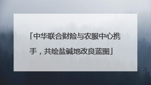 中华联合财险与农服中心携手，共绘盐碱地改良蓝图
