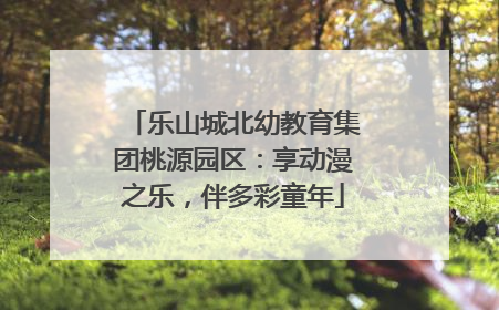 乐山城北幼教育集团桃源园区：享动漫之乐，伴多彩童年