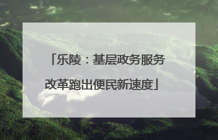 乐陵：基层政务服务改革跑出便民新速度