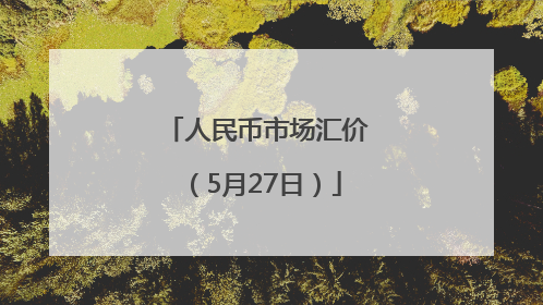 人民币市场汇价（5月27日）