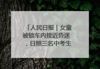 人民日报｜女童被锁车内接近昏迷，日照三名中考生果断破窗救人