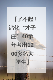 了不起！沾化“才子庄”40余年考出1200多名大学生