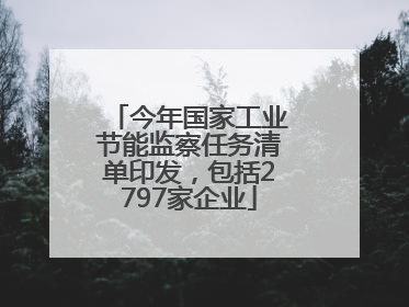 今年国家工业节能监察任务清单印发，包括2797家企业