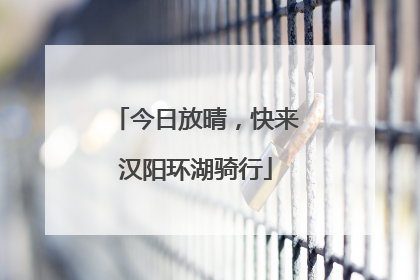 今日放晴，快来汉阳环湖骑行