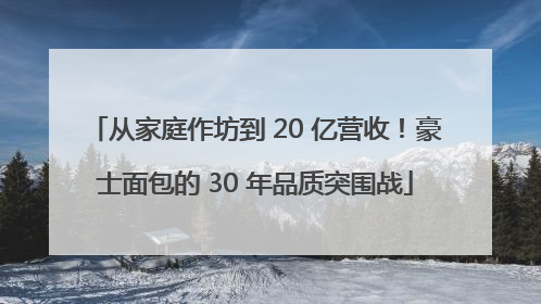从家庭作坊到 20 亿营收！豪士面包的 30 年品质突围战