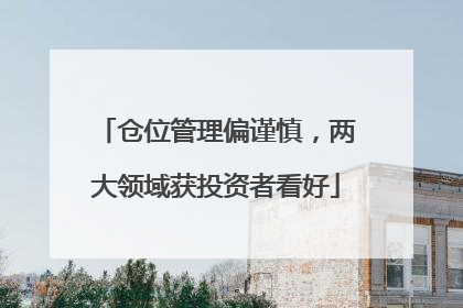 仓位管理偏谨慎，两大领域获投资者看好