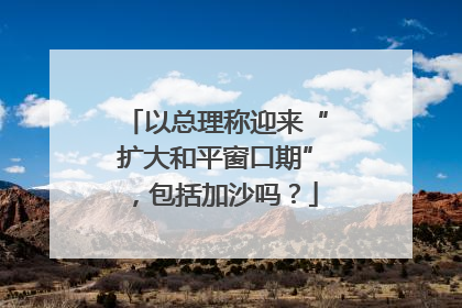 以总理称迎来“扩大和平窗口期”，包括加沙吗？