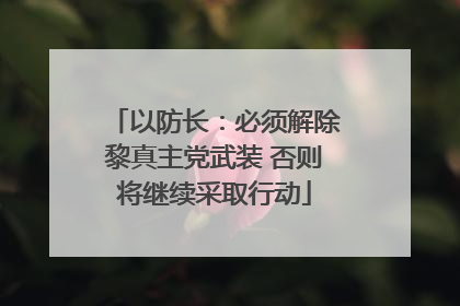 以防长：必须解除黎真主党武装 否则将继续采取行动