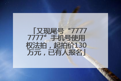 又现尾号“77777777”手机号使用权法拍，起拍价130万元，已有人报名