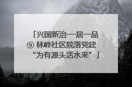 兴国新治·一居一品⑨ 林峰社区院落党建“为有源头活水来”