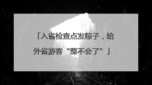 入省检查点发粽子，给外省游客“整不会了”